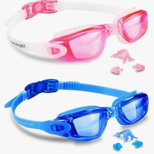🏖️Kids Swimming Goggles 2 Pack Anti Fog Anti-UV for Child Teens Youth